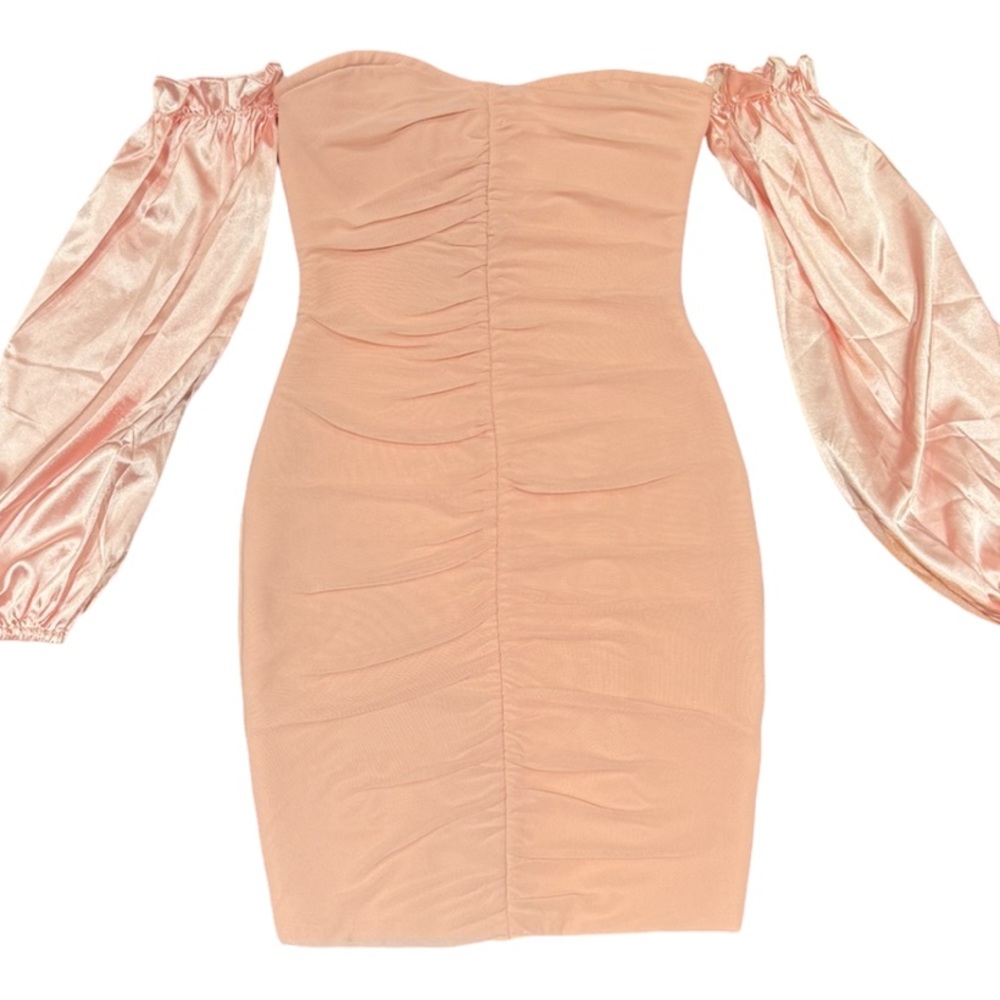 Bodycon Off Shoulder Dress In Coral